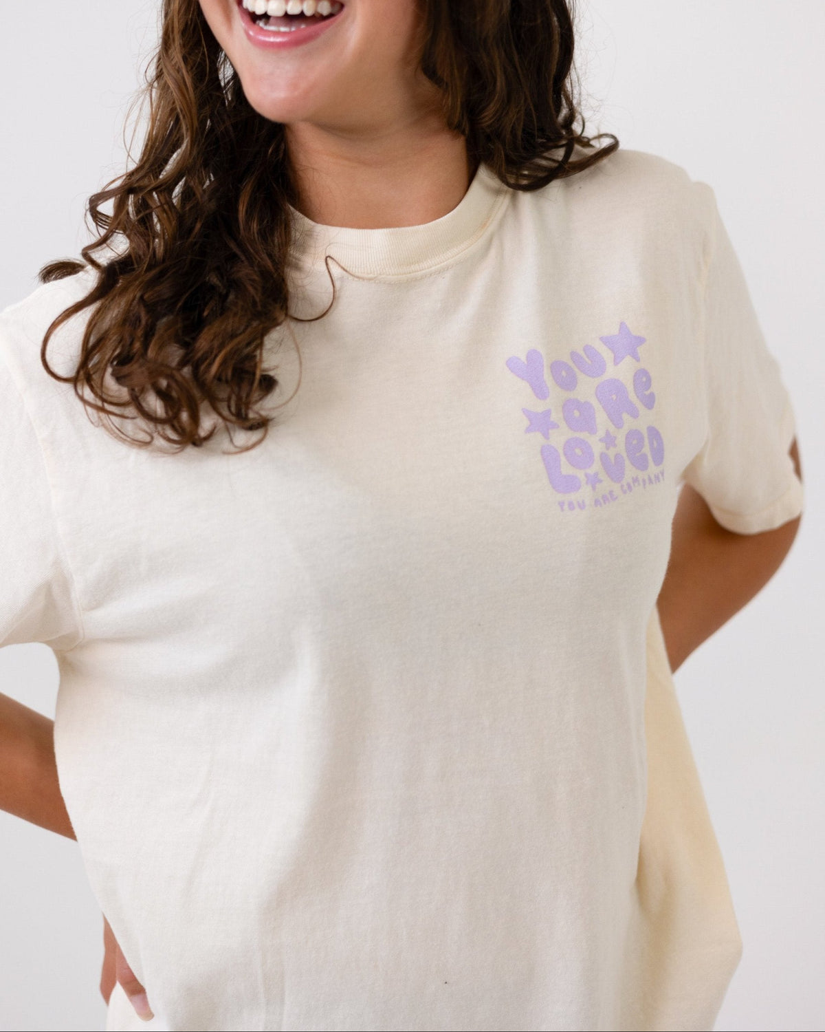 You Are Loved Violet Bubble Tee
