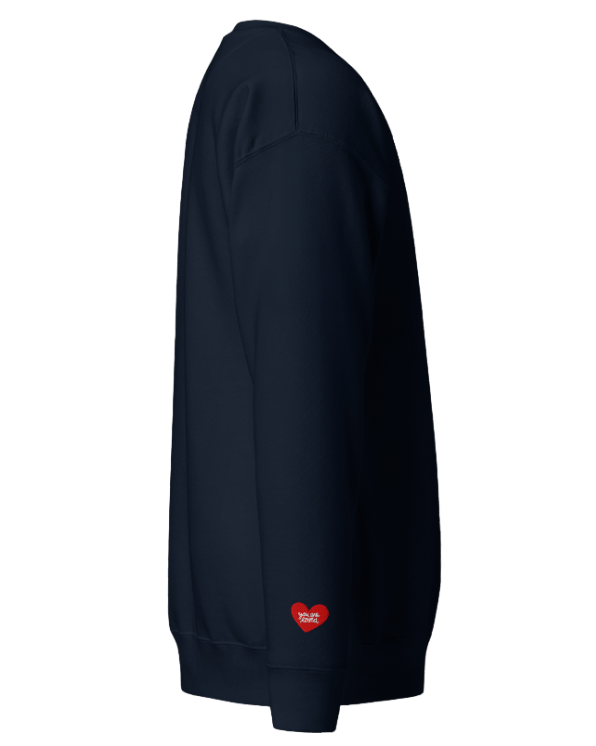 YOU ARE LOVED Embroidered Navy Heart Crewneck