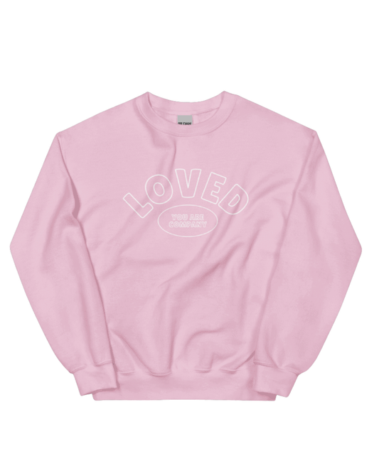 LOVED Embroidered Crewneck | Bubblegum