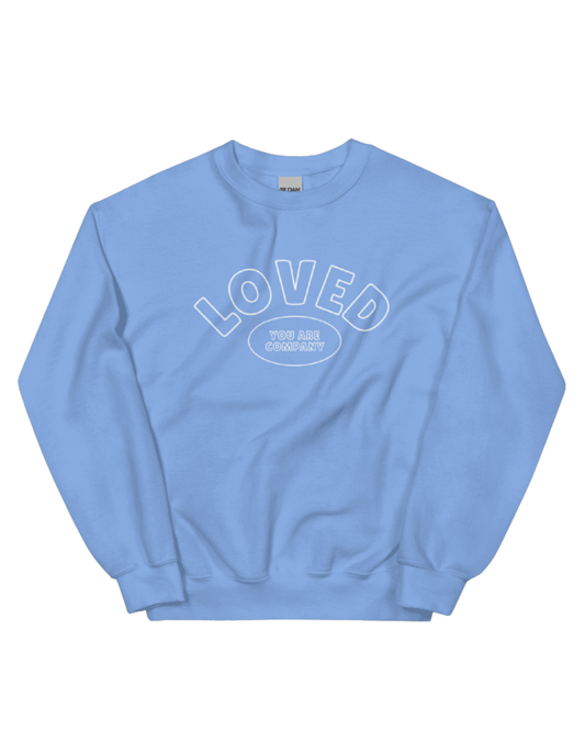 LOVED Embroidered Crewneck | Carolina Blue