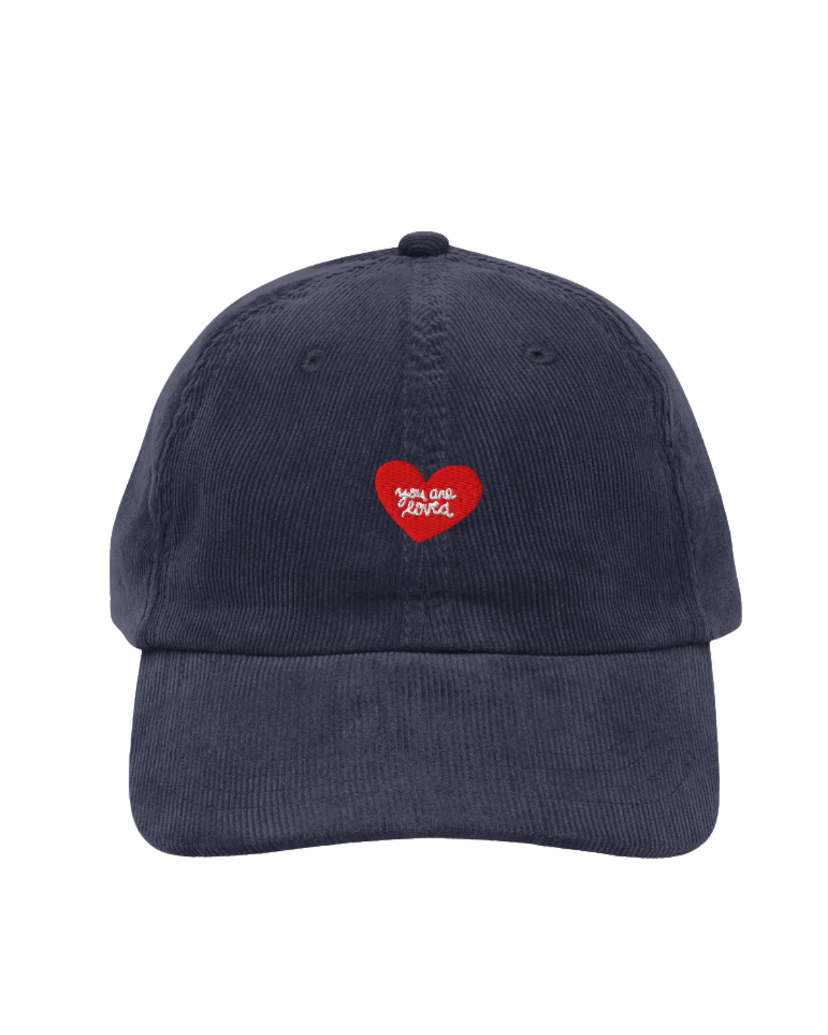 YOU ARE LOVED Embroidered Corduroy Heart Hat