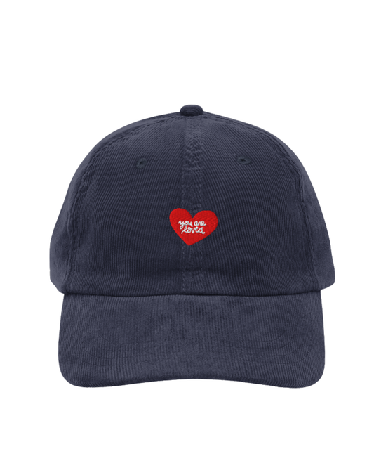 YOU ARE LOVED Embroidered Corduroy Heart Hat