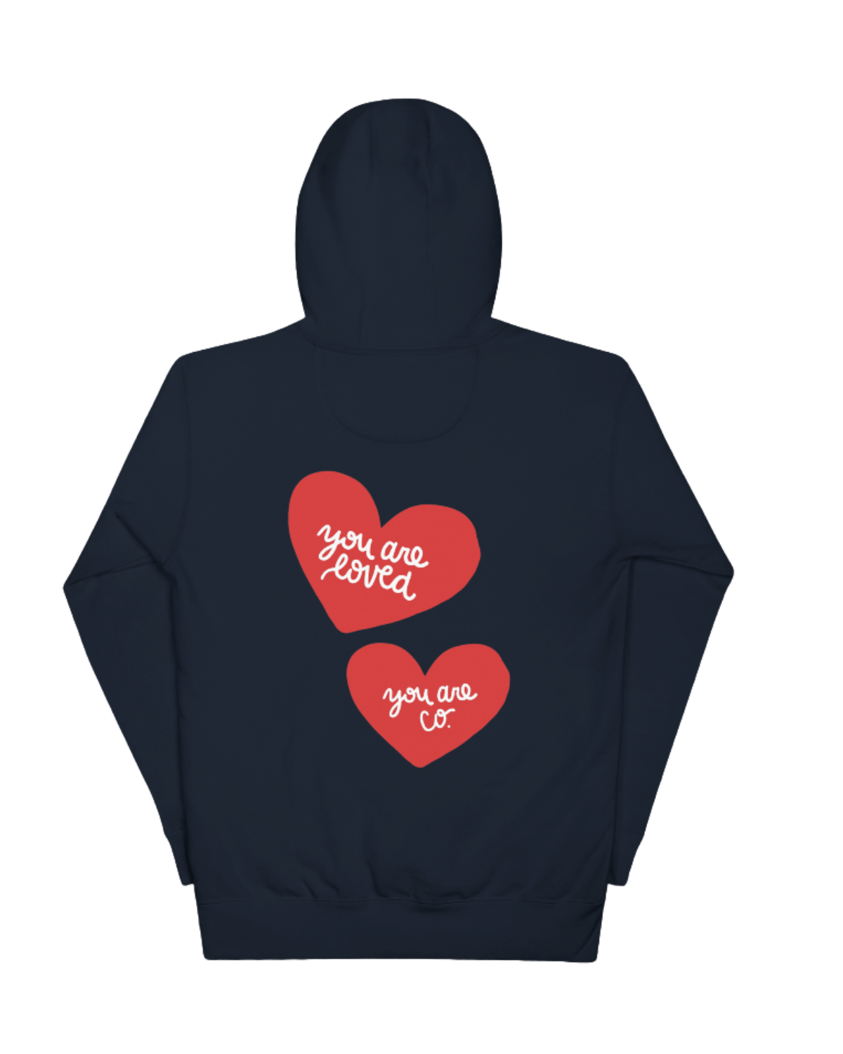 YOU ARE LOVED Embroidered Navy Heart Hoodie