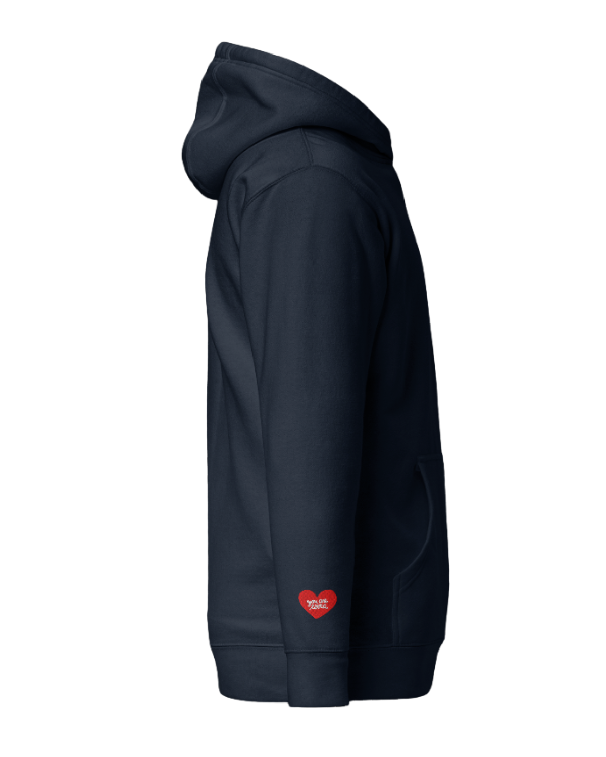 YOU ARE LOVED Embroidered Navy Heart Hoodie