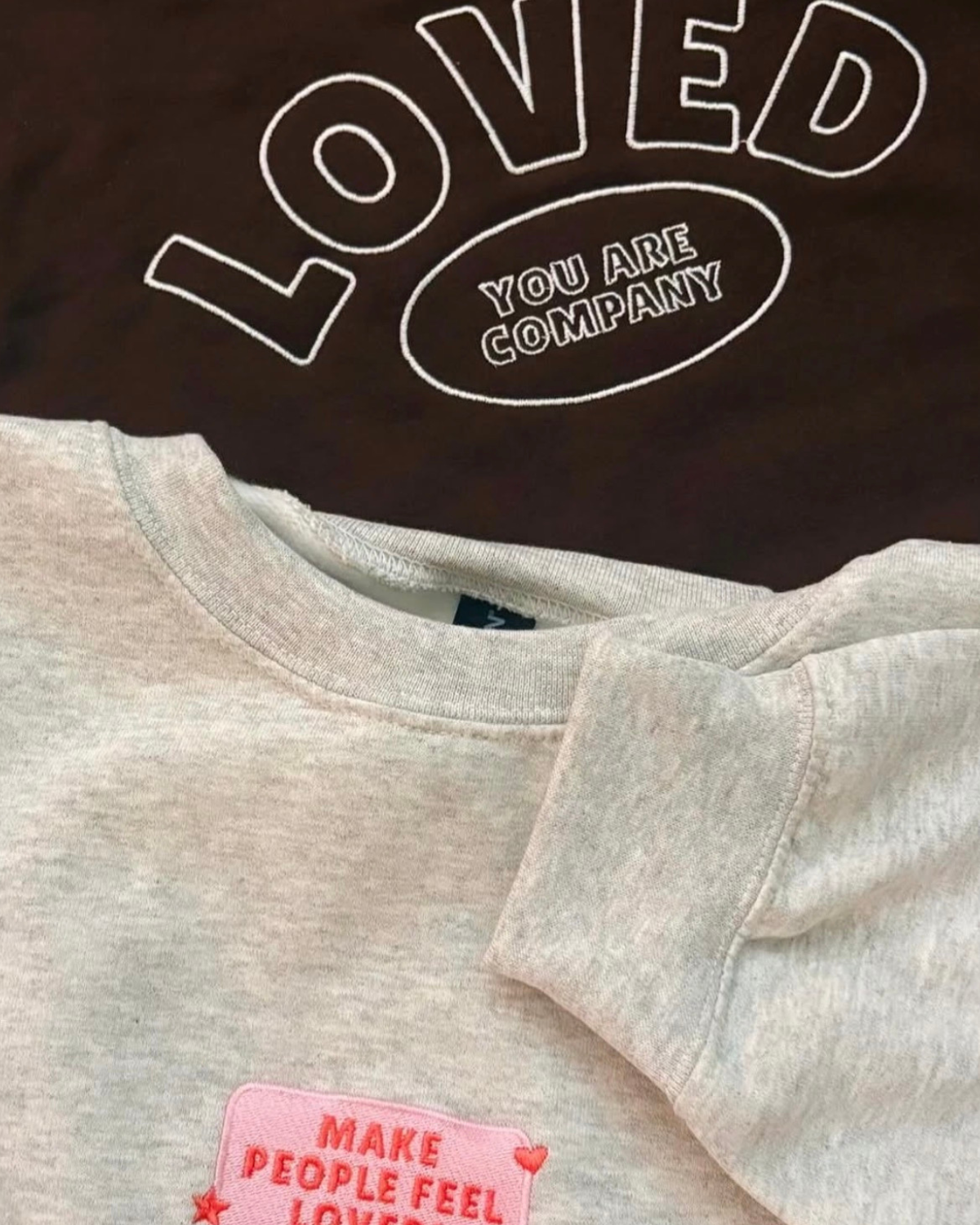 LOVED Embroidered Crewneck | Espresso